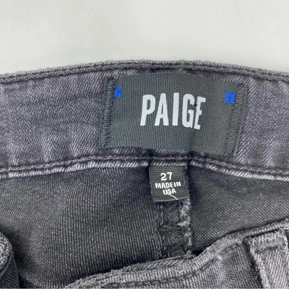 PAIGE Women’s 27 Verdugo Ankle Stretch Black Side Seam Stripe Jeans - Picture 5 of 8